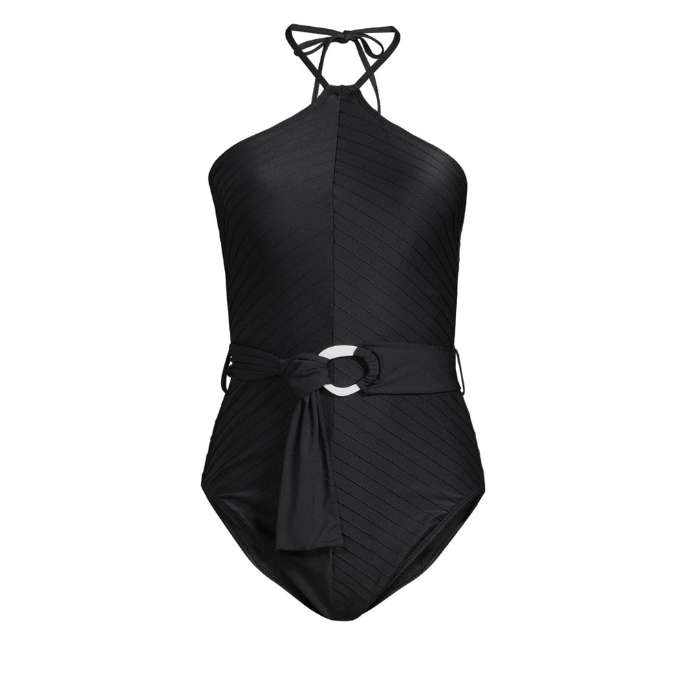 Chevron Halter One-Piece Bathing Suit S Time and Tru
